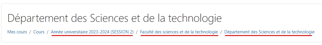 Catégorie de cours